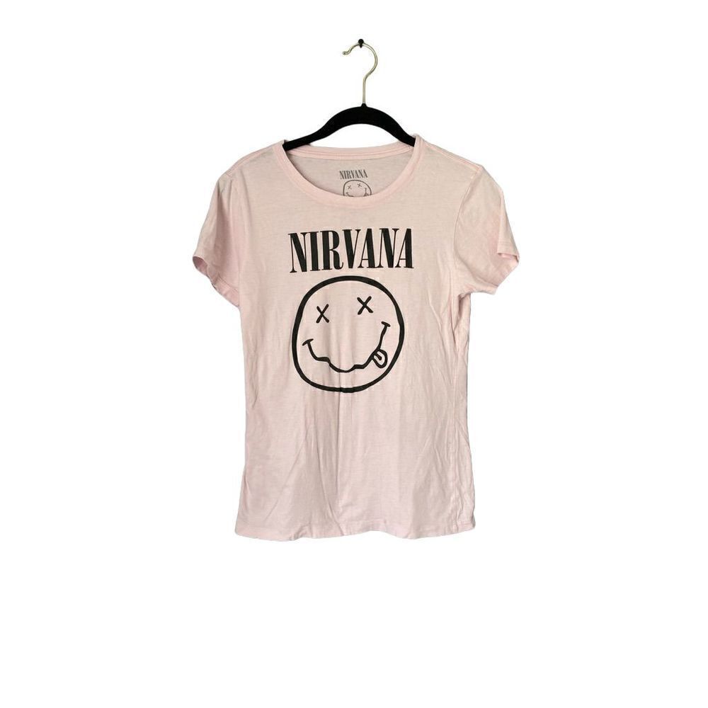 Nirvana pink short sleeve band graphic T-shirt size small